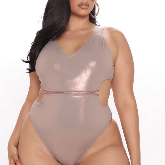 Fashion Nova Swim Quick Zip One Piece Swimsuit Bronze Poshmark
